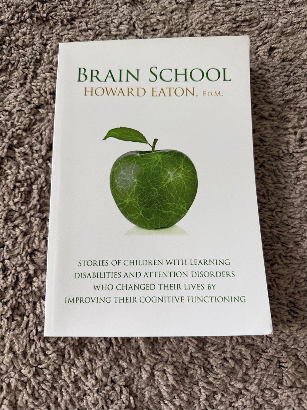 Brain School by Howard Eaton - White Cover with Green Apple